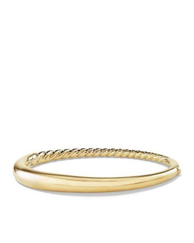 Shop David Yurman 6.5mm Small Pure Form Hinge Bracelet In 18k Gold