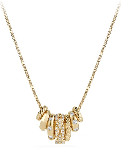 Shop David Yurman Stax Small 18k Multi-pendant Necklace With Diamonds