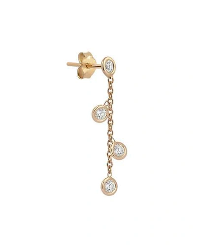 Shop Kismet By Milka 14k Rose Gold Four-diamond Stud Earring (single)
