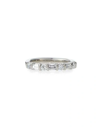 Shop American Jewelery Designs Round & Baguette Diamond Eternity Band Ring In Platinum