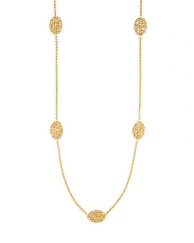 Shop Alberto Milani Piazza Duomo 18k Gold Oval Mesh Station Necklace, 30"