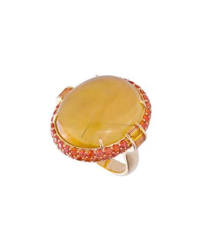 Shop Margot Mckinney Jewelry 18k Beryl & Sapphire Oval Ring