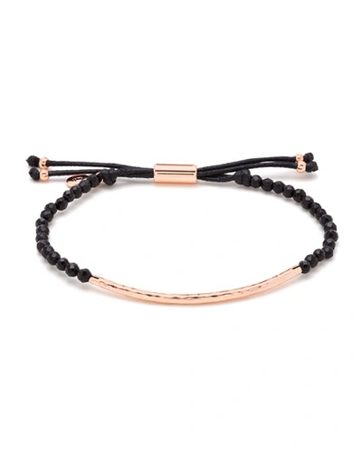 Shop Gorjana Power Gemstone Black Onyx Bracelet For Protection, Rose Gold