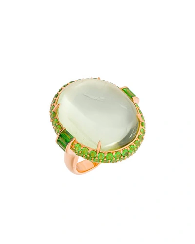 Shop Margot Mckinney Jewelry 18k Rose Gold Green Beryl & Tsavorite Ring