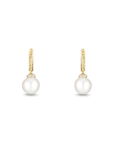 Shop David Yurman Solari 18k Gold & Pearl Earrings With Diamonds