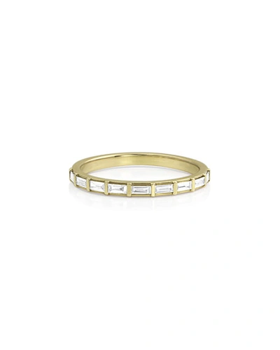 Shop Dominique Cohen 14k Gold Baguette-diamond Halfway Ring