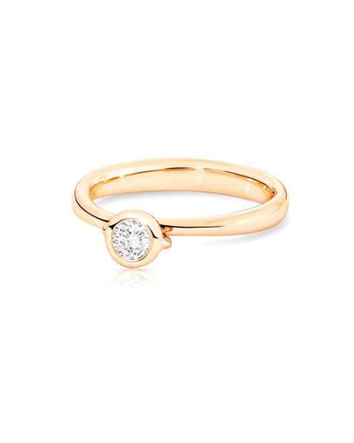 Shop Tamara Comolli Bouton Rose Gold Diamond Solitaire Bezel Ring