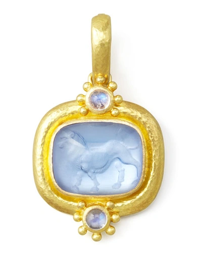 Shop Elizabeth Locke Roaring Lion Intaglio 19k Gold Pendant