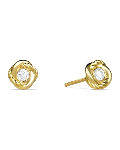 Shop David Yurman Infinity Earrings With Diamonds In Gold