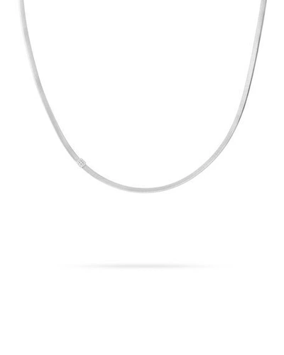 Shop Marco Bicego Masai 18k White Gold Necklace With Diamond Station