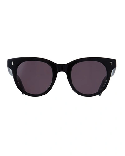 Shop Illesteva Sicilia Butterfly Acetate Sunglasses In Black