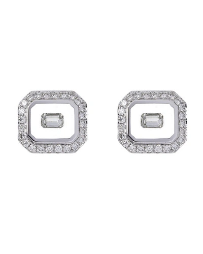 Shop Nikos Koulis Universe Line 18k White Gold Diamond Stud Earrings