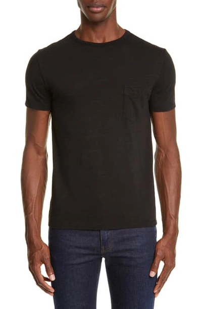 Shop Officine Generale Crewneck Pocket T-shirt In Black