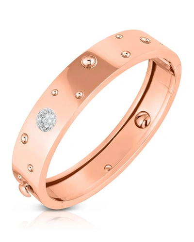 Shop Roberto Coin Pois Moi Luna 18k Rose Gold Diamond Bangle Bracelet