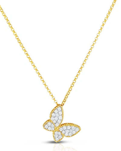 Shop Roberto Coin 18k Diamond Butterfly Pendant Necklace