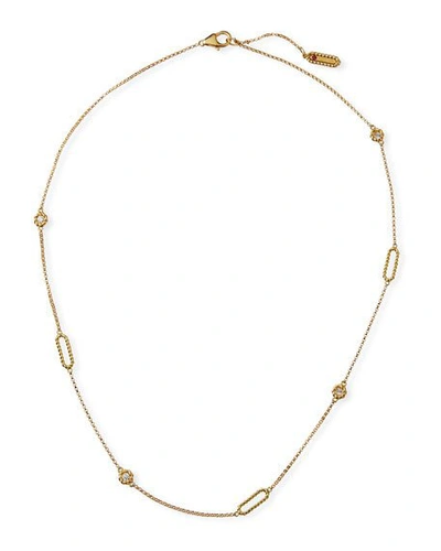 Shop Roberto Coin Barocco Braid 18k Diamond Necklace In Gold