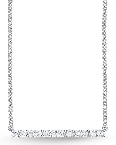 Shop Memoire 18k White Gold Small Diamond Bar Pendant Necklace