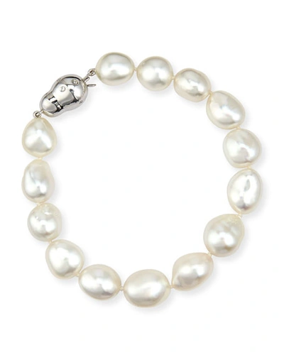 Shop Assael 18k White Gold South Sea Baroque Pearl Bracelet