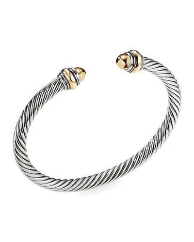 Shop David Yurman 5mm Cable Classics Bracelet With Semiprecious Stone In Gold