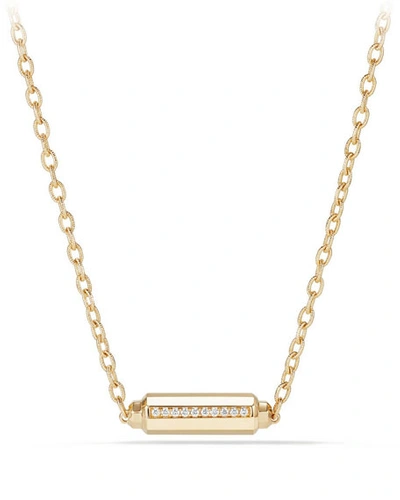 Shop David Yurman Faceted Barrel Necklace With Diamonds