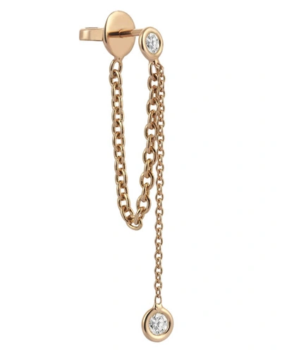 Shop Kismet By Milka Colors 14k Rose Gold Chain Earring With Diamonds
