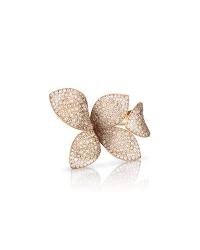 Shop Pasquale Bruni Giardini Segreti 18k Rose Gold Diamond Leaf Ring, 4.35 Cts.