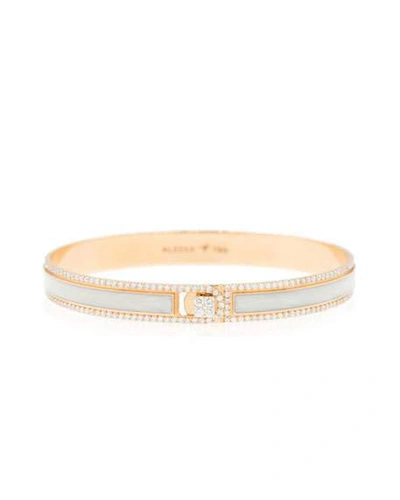 Shop Alessa Jewelry Spectrum Painted 18k Rose Gold Bangle W/ Diamonds, White