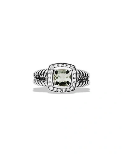 Shop David Yurman Petite Albion Ring With Diamonds In Prasiolite