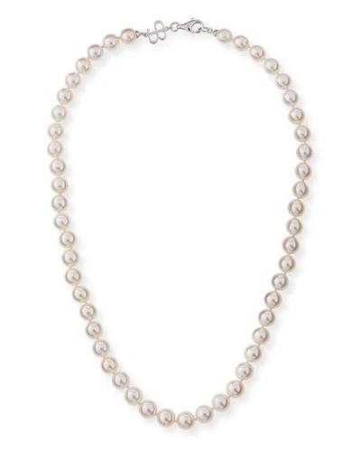 Shop Belpearl 8.5mm Akoya Pearl Necklace In 18k White Gold, 18"l