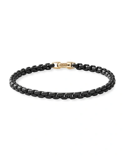Shop David Yurman Dy Bel Aire Chain Bracelet With 14k Gold, 4mm In Black