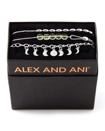 Shop Alex And Ani Lunar Phase Bracelet Gift Set In Silver