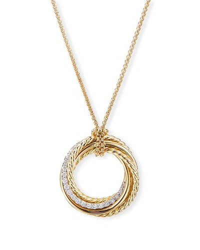 Shop David Yurman Crossover 18k Diamond Ring Pendant Necklace