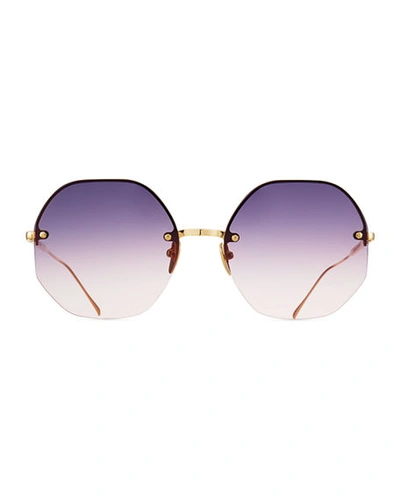 Shop Sunday Somewhere Mia Rimless Octagonal Sunglasses In Purple
