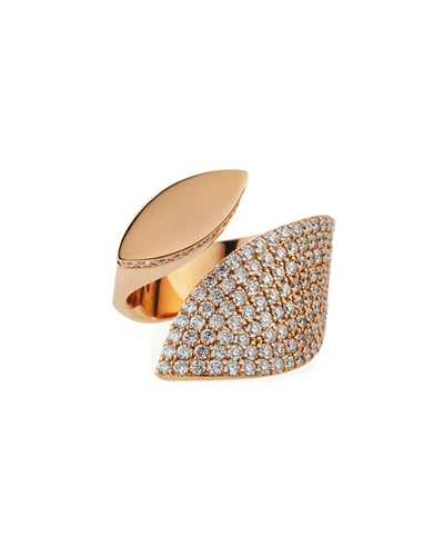 Shop Roberto Coin 18k Rose Gold Diamond Petal Ring