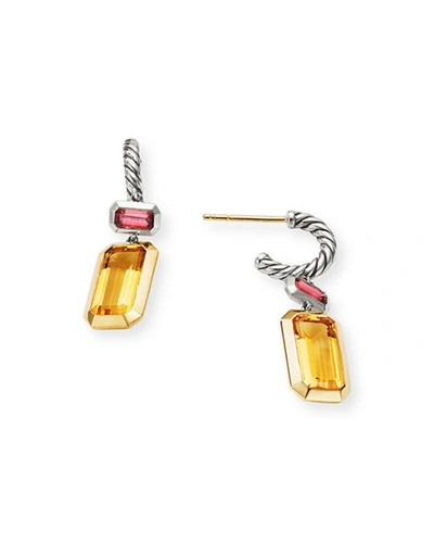 Shop David Yurman Novella 2-stone & 18k Gold Drop Earrings In Citrine