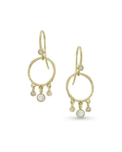Shop Dominique Cohen 18k Gold Diamond Hoop Drop Fringe Earrings
