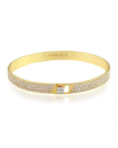 Shop Alessa Jewelry Spectrum 18k Yellow Gold Bangle W/ Pave Diamonds