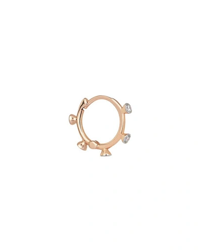 Shop Kismet By Milka 14k Rose Gold 5-diamond Hoop Earring (single)