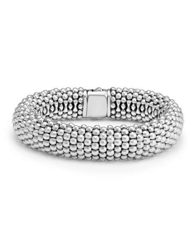 Shop Lagos Silver Caviar Oval Bracelet, 15mm