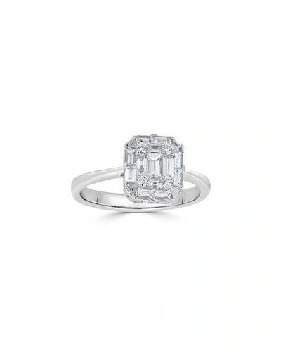 Shop Zydo 18k Mosaic Diamond Octagon Engagement Ring