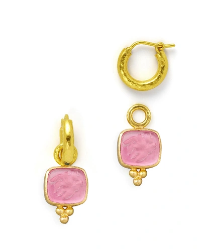 Shop Elizabeth Locke Pink Pegasus, Goddess & Moon Intaglio Earring Pendants