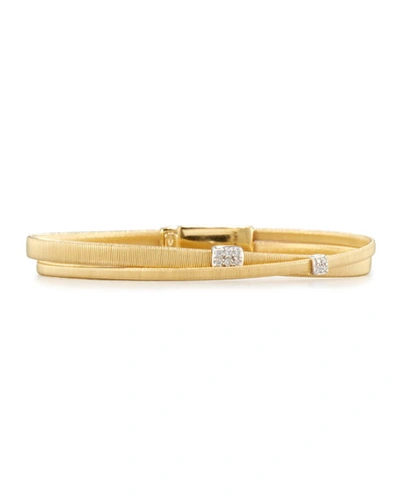 Shop Marco Bicego Masai Two-row 18k Yellow Gold Bracelet With Diamonds