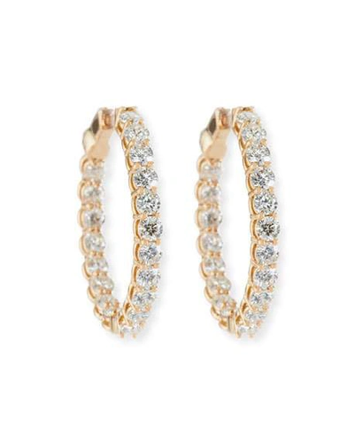 Shop American Jewelery Designs Large Diamond Hoop Earrings In 18k Rose Gold