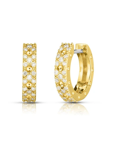 Shop Roberto Coin Pois Moi Luna 18k Gold Diamond Hoop Earrings