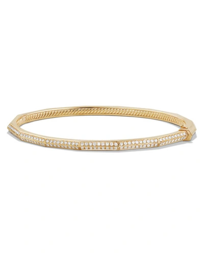 Shop David Yurman Stax 18k Gold Faceted Bracelet With Diamonds