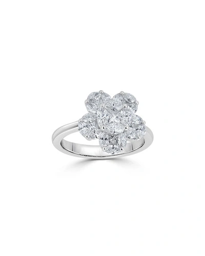 Shop Zydo 18k Mosaic Flower Diamond Engagement Ring