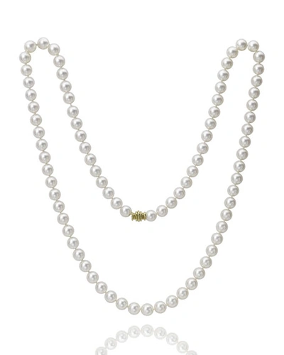 Shop Assael 32" Akoya Cultured 8.5mm Pearl Necklace With Yellow Gold Clasp