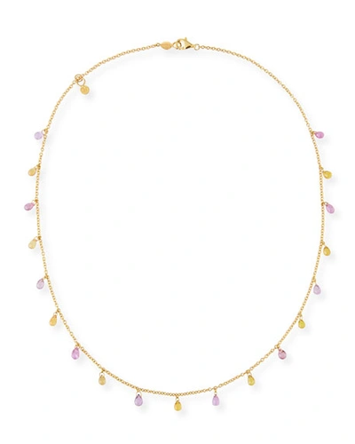 Shop Gurhan Limited Edition Delicate Dew Necklace With Fancy Sapphire Briolettes