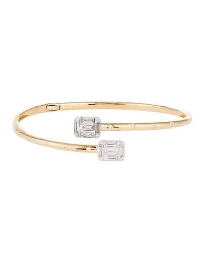 Shop Andreoli Diamond Bypass Bracelet In 18k Yellow Gold