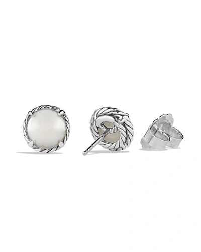 Shop David Yurman Petite Chatelaine Stone Earrings In Pearl